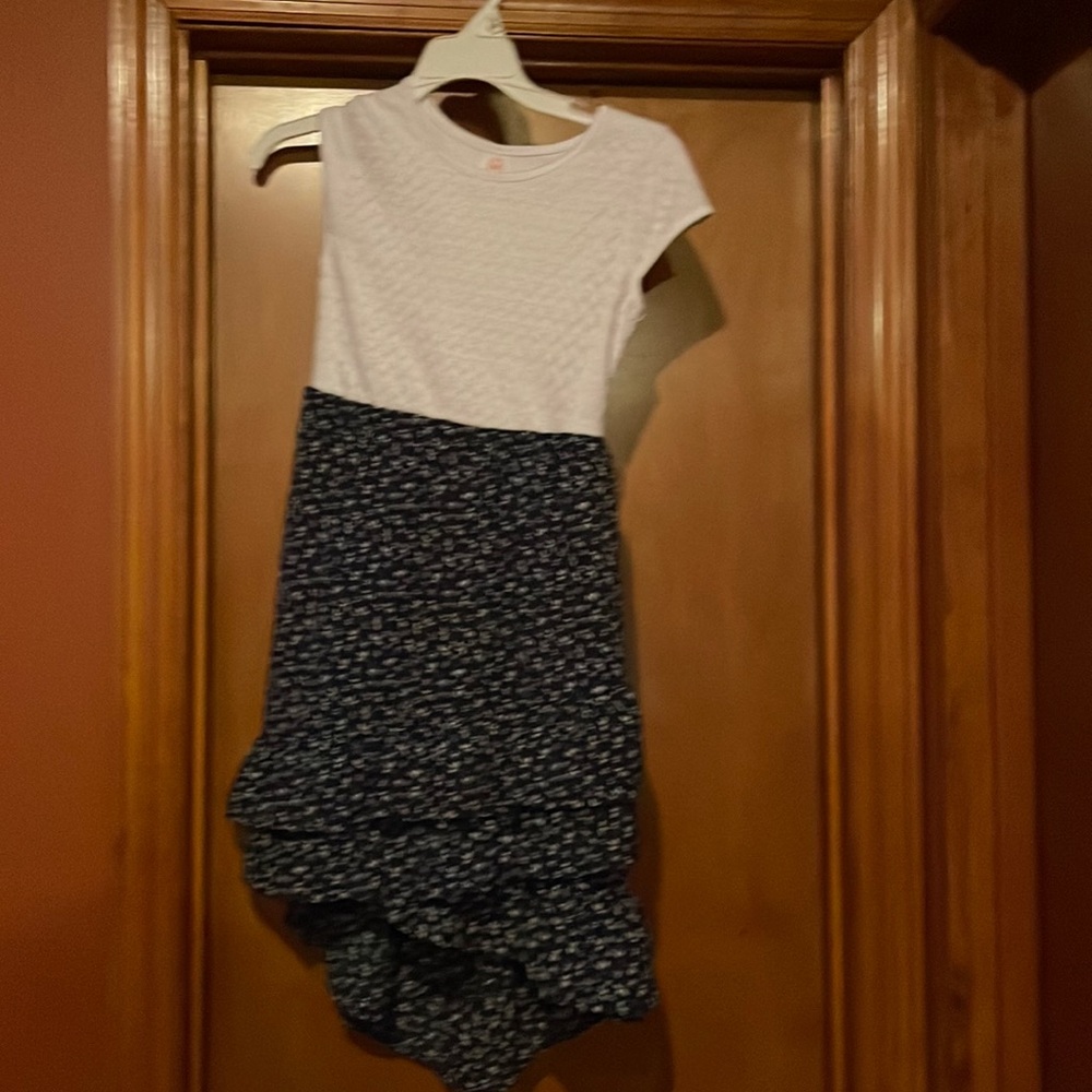 Girls sundress blue and white